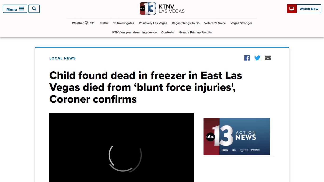 Child found dead in freezer died from ‘blunt force' injuries, Coroner says